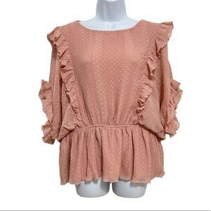 Express Pink Ruffle Blouse